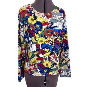 Girlfriends LA Vintage 90s Pop Art Top Size L